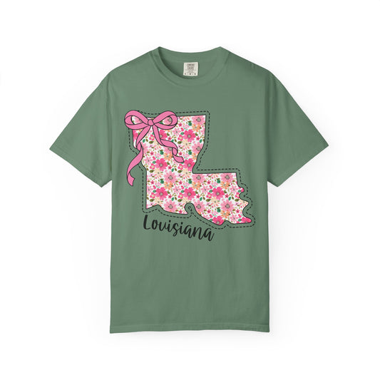 Louisiana Floral T-Shirt | Unisex Garment-Dyed Tee | Casual Wear, Spring/Summer Fashion