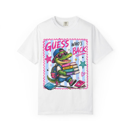 Back to School Croc T-Shirt — “Guess Who’s Back / Back Again” Graphic Tee