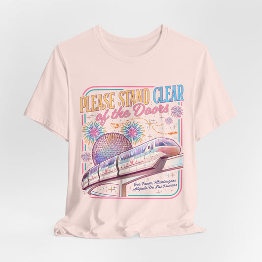 Please Stand Clear of the Doors Monorail T-Shirt — Retro Park Tee