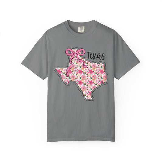 Texas Floral T-Shirt | Unisex Garment-Dyed Tee | Southern Charm Apparel, Gift for Texans, Casual Wear, Spring/Summer Fashion