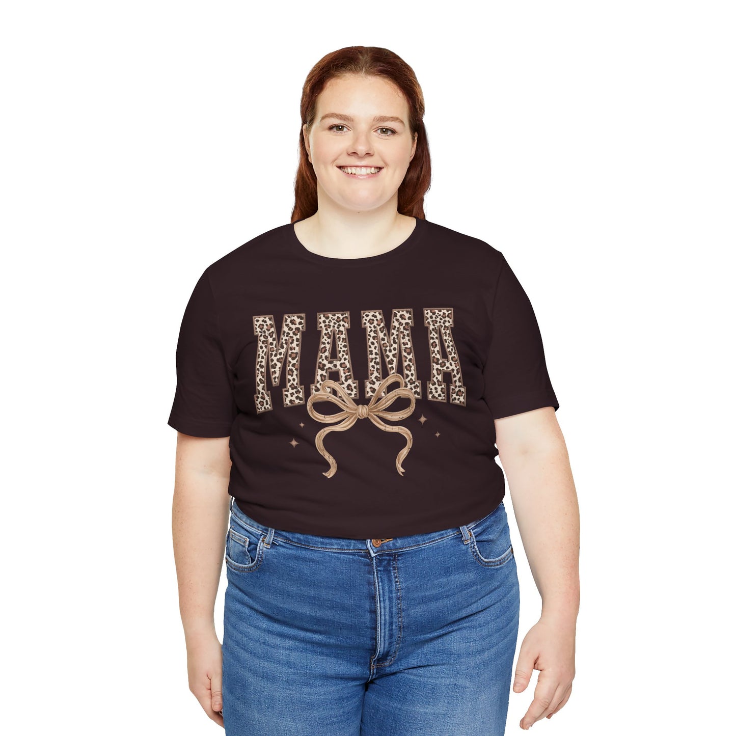 Mama Leopard Print Tee — Floral Bow Mother's Day Shirt