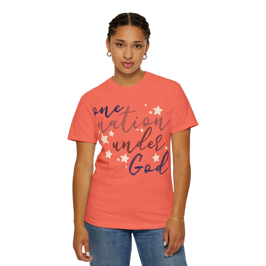 One Nation Under God T-Shirt, Relaxed Fit Shirt, Casual Wear, Gift for Friends, Comfy Everyday Tee