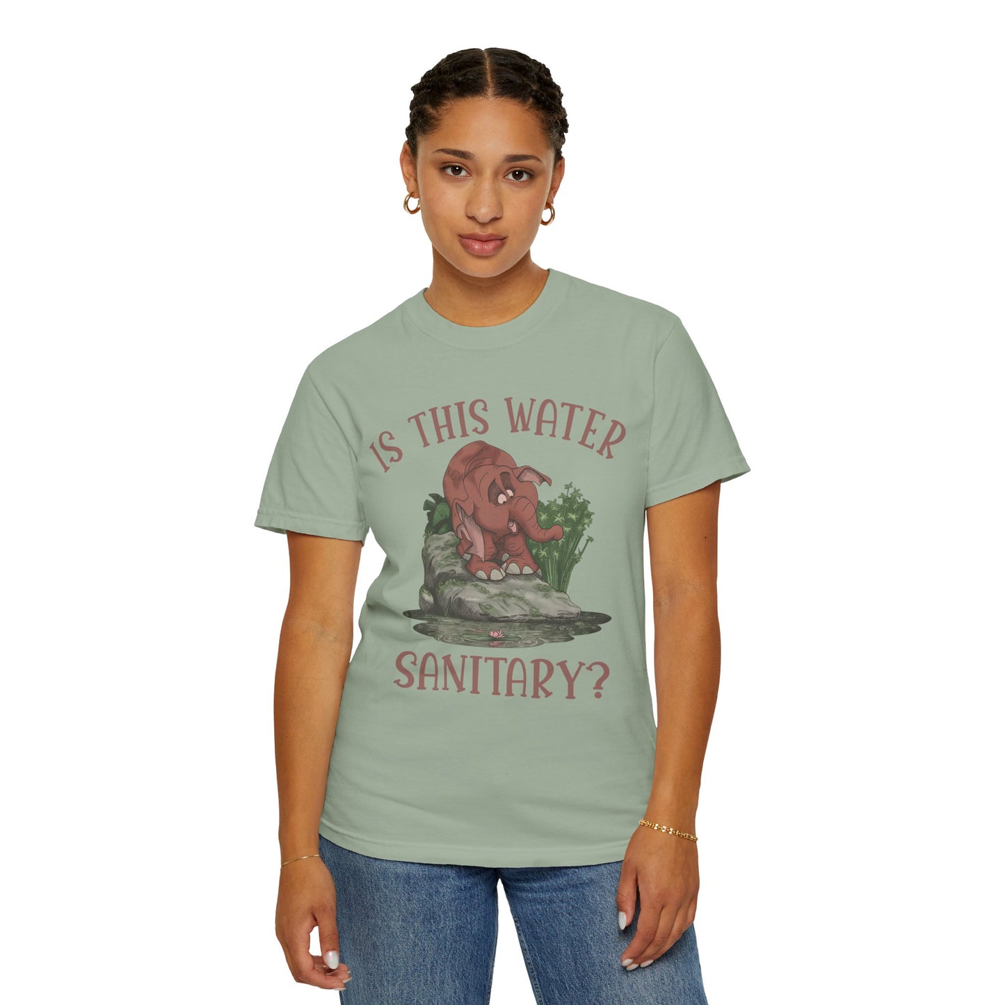 Cute Elephant Character Tee - Is This Water Sanitary?