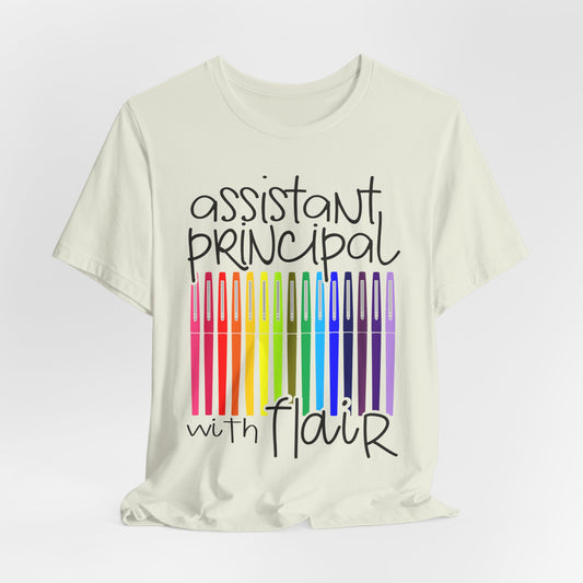 Rainbow Flair Pen School Staff Tee - Assistant Principal With Flair