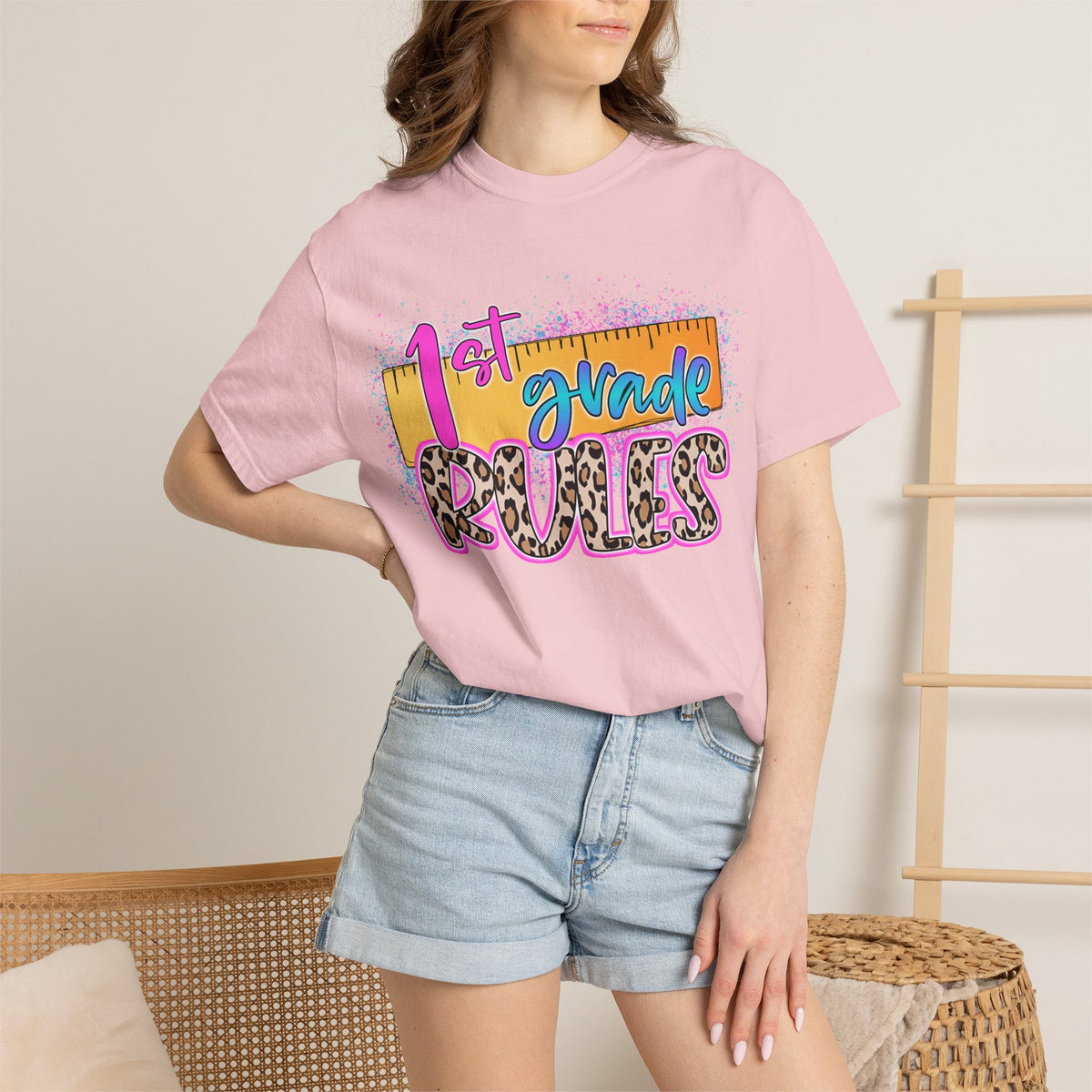 First Grade Rules T-Shirt, Unisex Garment-Dyed Tee, Back to School Top, Teacher Gift