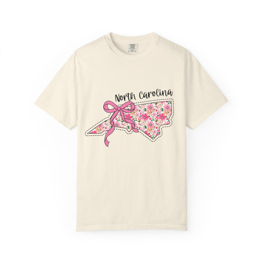 North Carolina Floral T-Shirt | Unisex Garment-Dyed Tee | Casual Wear, Spring/Summer Fashion