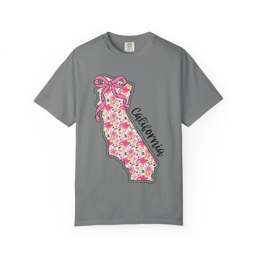 California Floral T-Shirt | Unisex Garment-Dyed Tee | Casual Wear, Spring/Summer Fashion