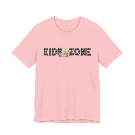 Kids Zone Daycare T-Shirt — Checkered Safari