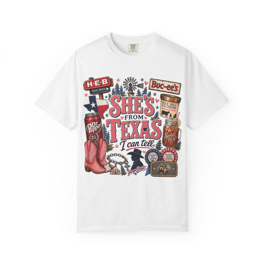 She's From Texas Graphic T-Shirt — Texas Pride Retro Icons Design