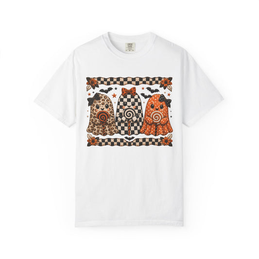 Spooky Halloween Folk Art Trio Ghosts T-Shirt