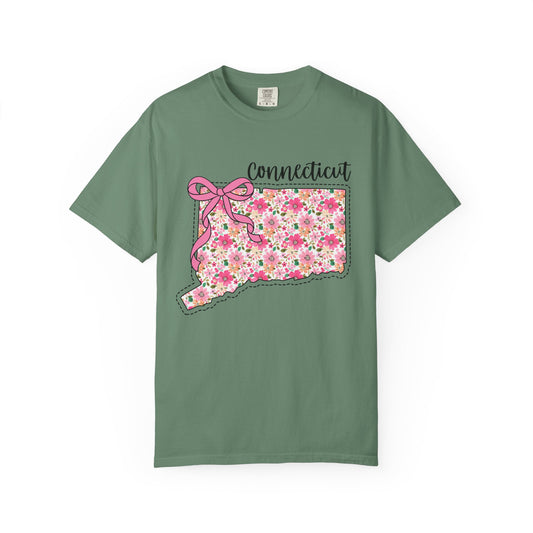 Connecticut Floral T-Shirt | Unisex Garment-Dyed Tee | Casual Wear, Spring/Summer Fashion