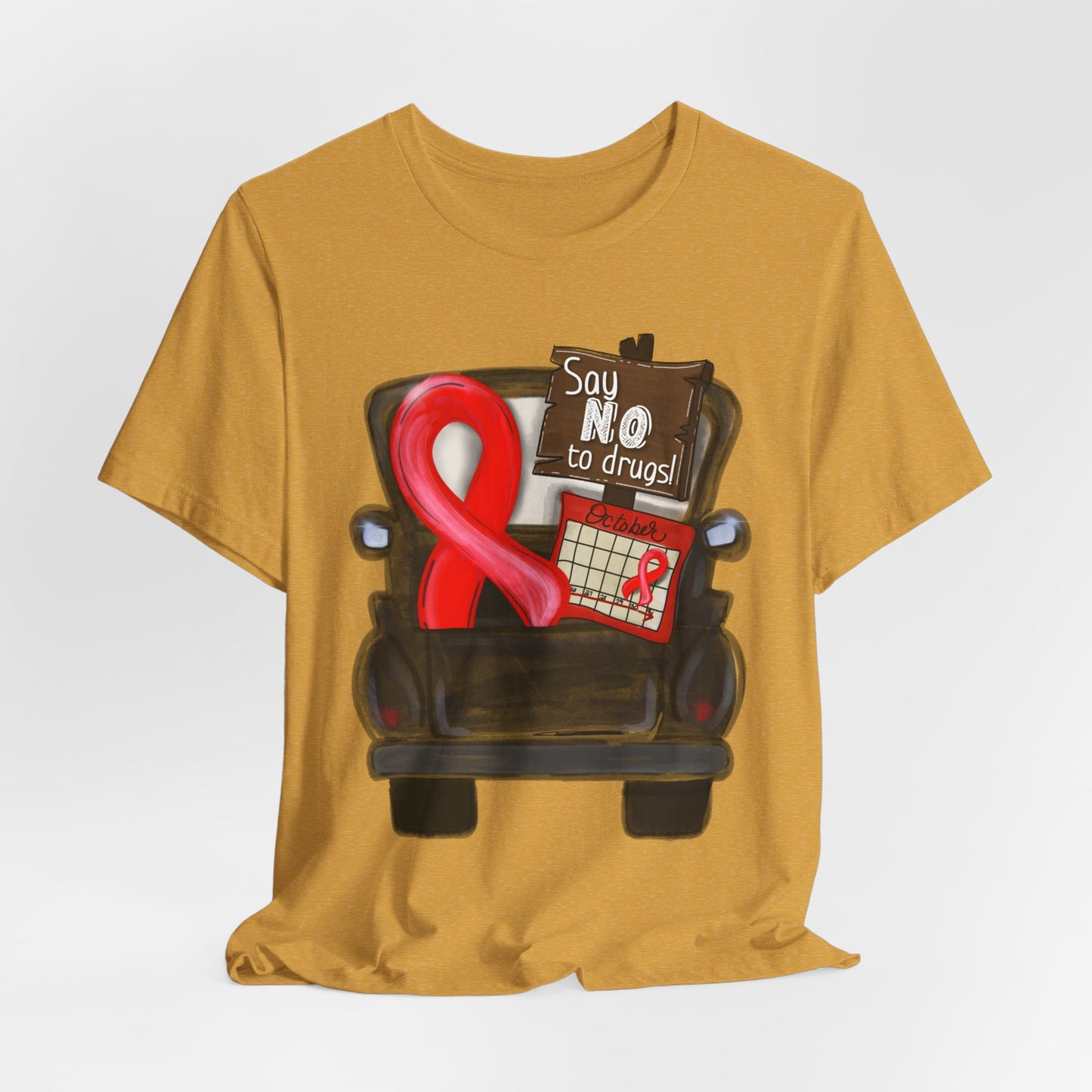 Say No to Drugs Red Ribbon Tee — Anti-Drug Awareness