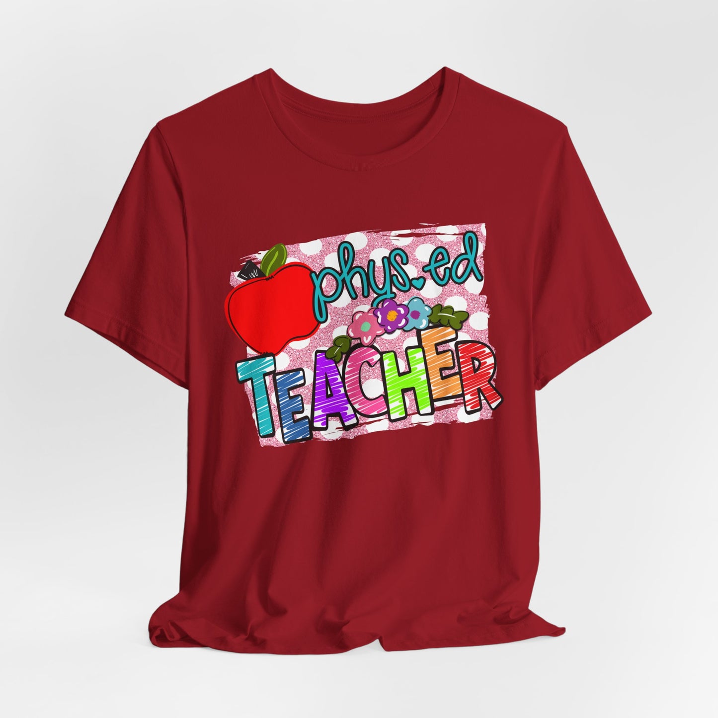 Colorful Faux Glitter Tee - PE Teacher