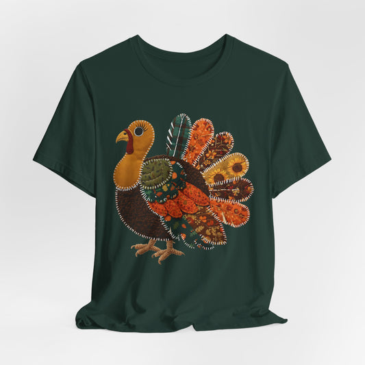 Patchwork Turkey - Thanksgiving Graphic Tee