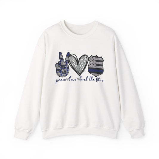 Peace Love Back the Blue Crewneck Sweatshirt