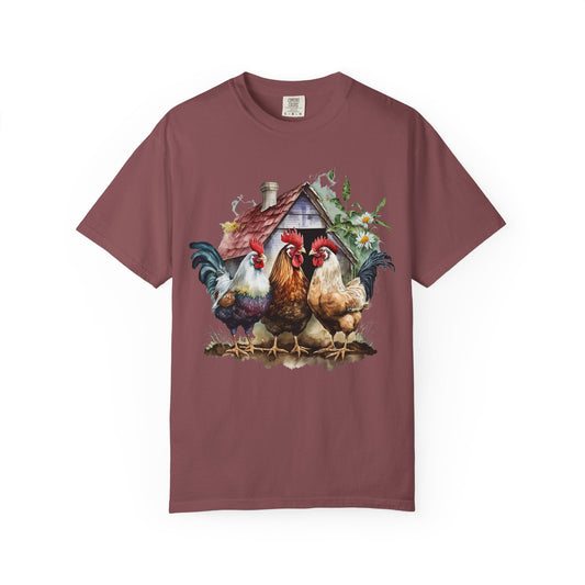 Rustic Rooster T-Shirt – Farmhouse Style Tee, Gift for Chicken Lovers, Casual Wear