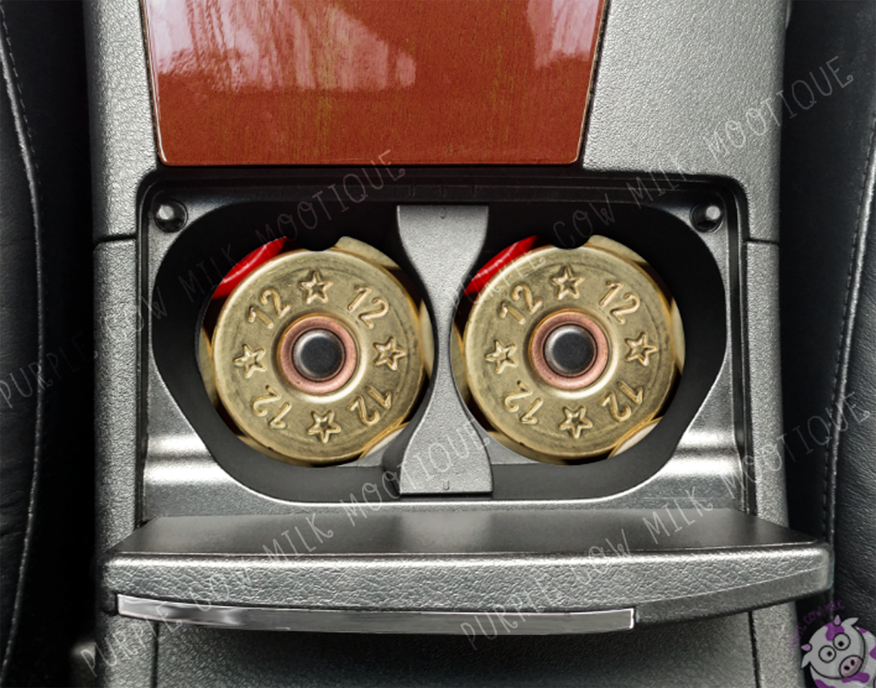 12 Gauge Shotgun Neoprene Car Coasters (set of 2)