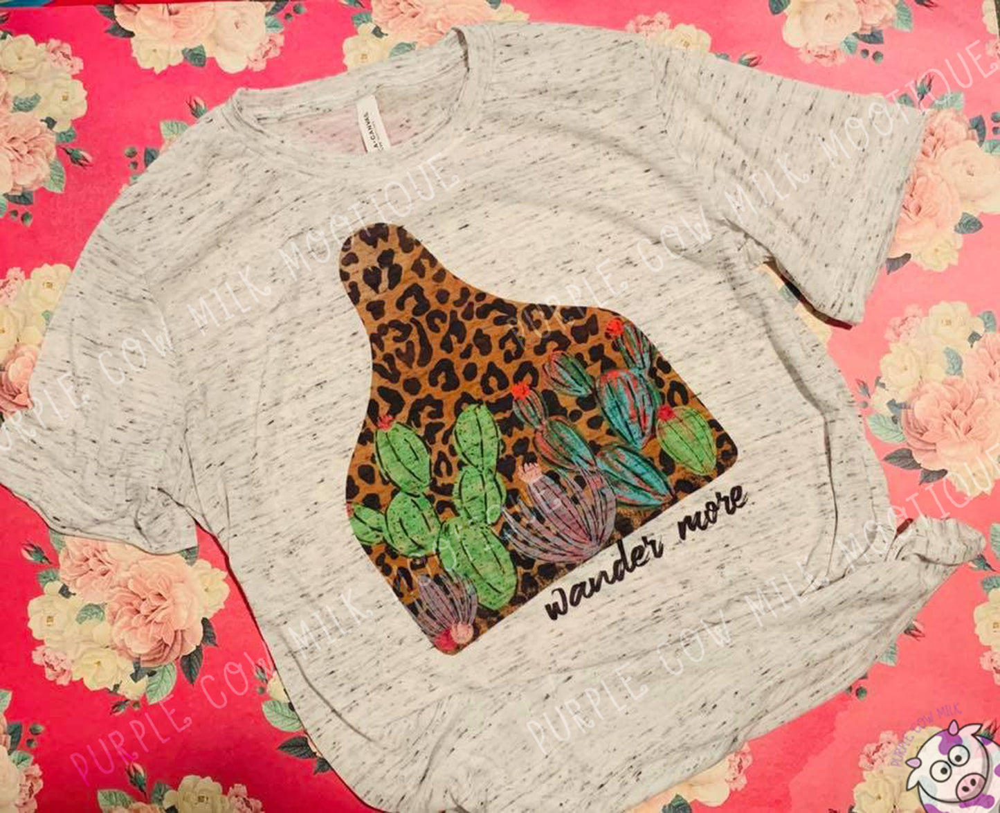 Wander More Cow Tag Tee