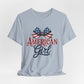 American Girl Patriotic T-shirt with Bow Design