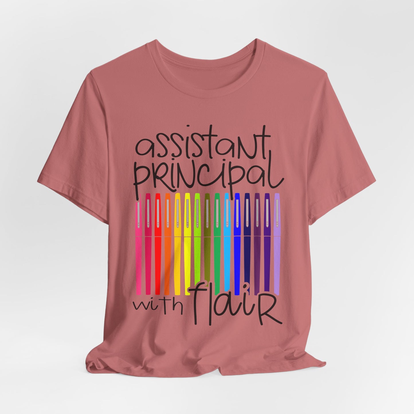 Rainbow Flair Pen School Staff Tee - Assistant Principal With Flair