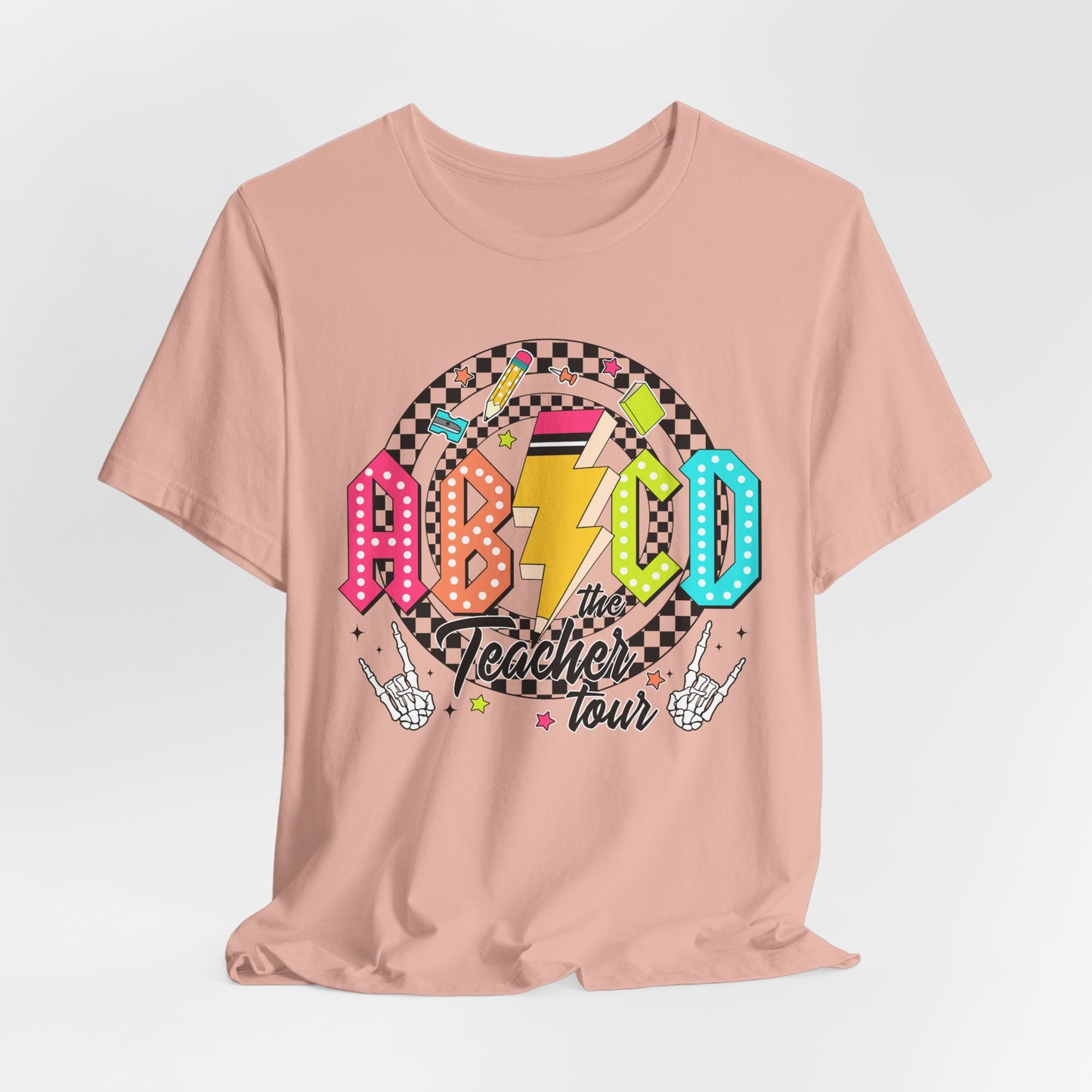 Retro ABCD Rock Tour Teacher Tee
