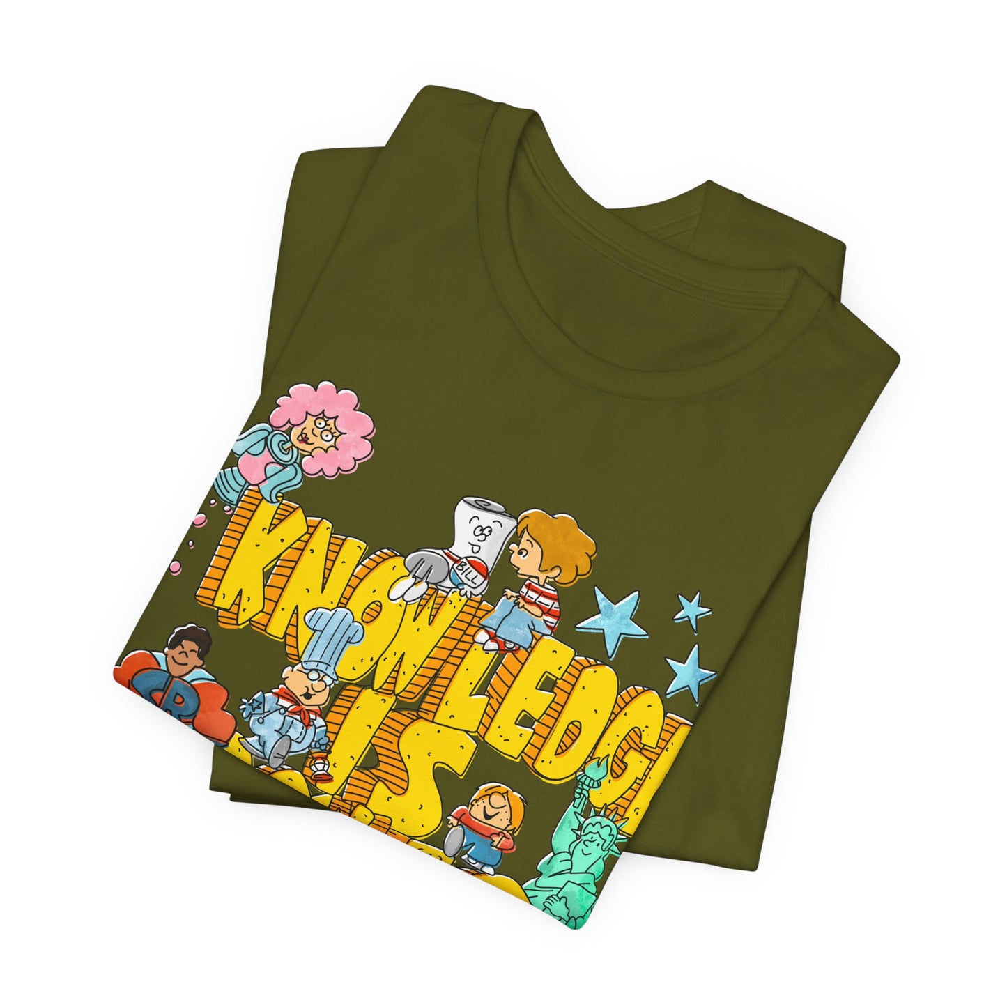 Knowledge Is Power Retro Vintage Graphic Tee