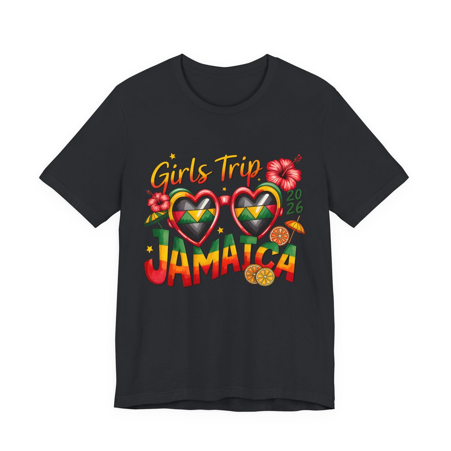 Jamaica Girls Trip T-Shirt 2026 – Tropical Heart Sunglasses Beach Tee