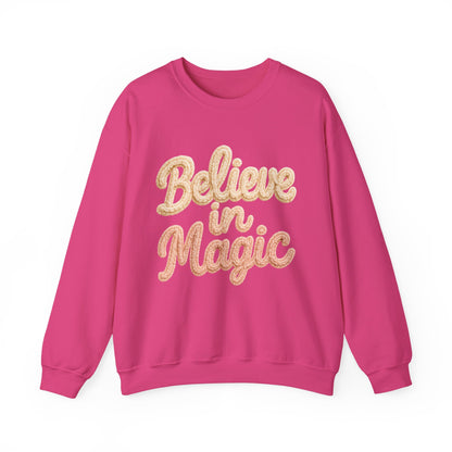 Believe in Magic Cozy Pastel Crewneck Christmas Sweatshirt