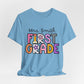 Personalized Colorful First Grade Teacher Graphic Tee