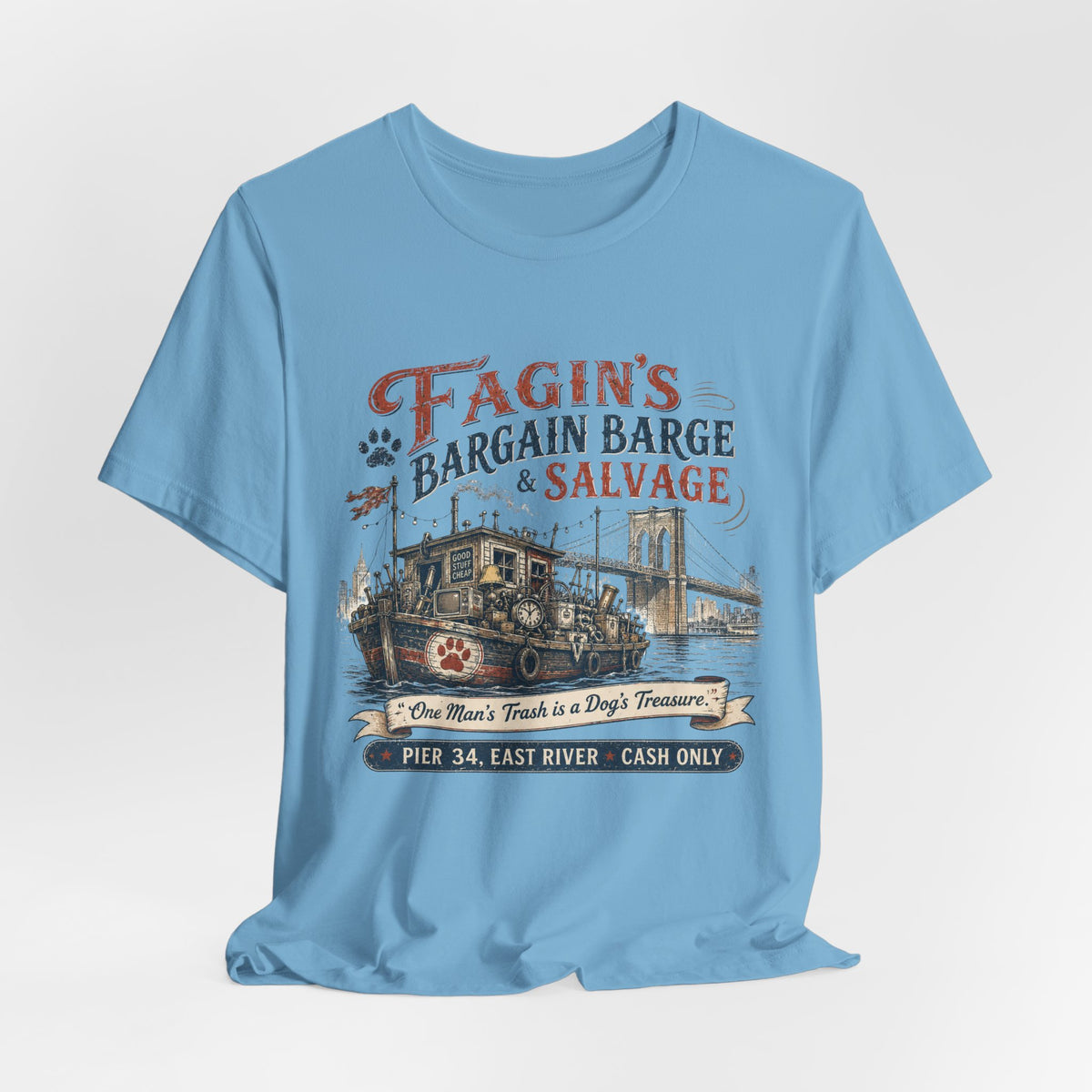 Fagin’s Bargain Barge Tee — Vintage Salvage Pier 34 East River Graphic Shirt