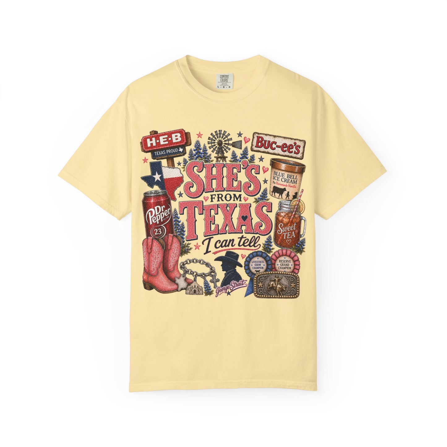 She's From Texas Graphic T-Shirt — Texas Pride Retro Icons Design