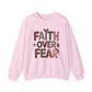 Faith Over Fear Faux Yarn Sweatshirt Holiday Crewneck