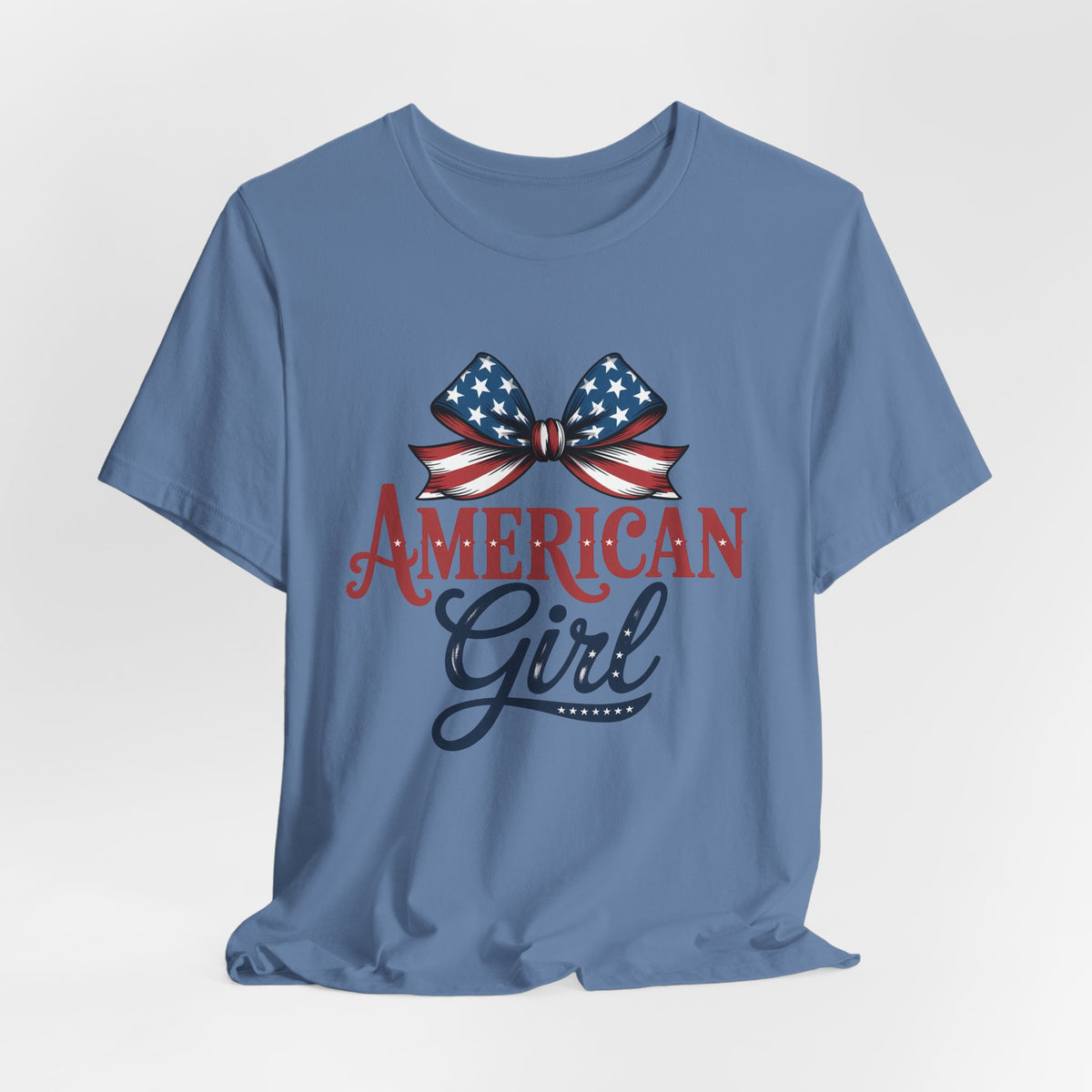 American Girl Patriotic T-shirt with Bow Design