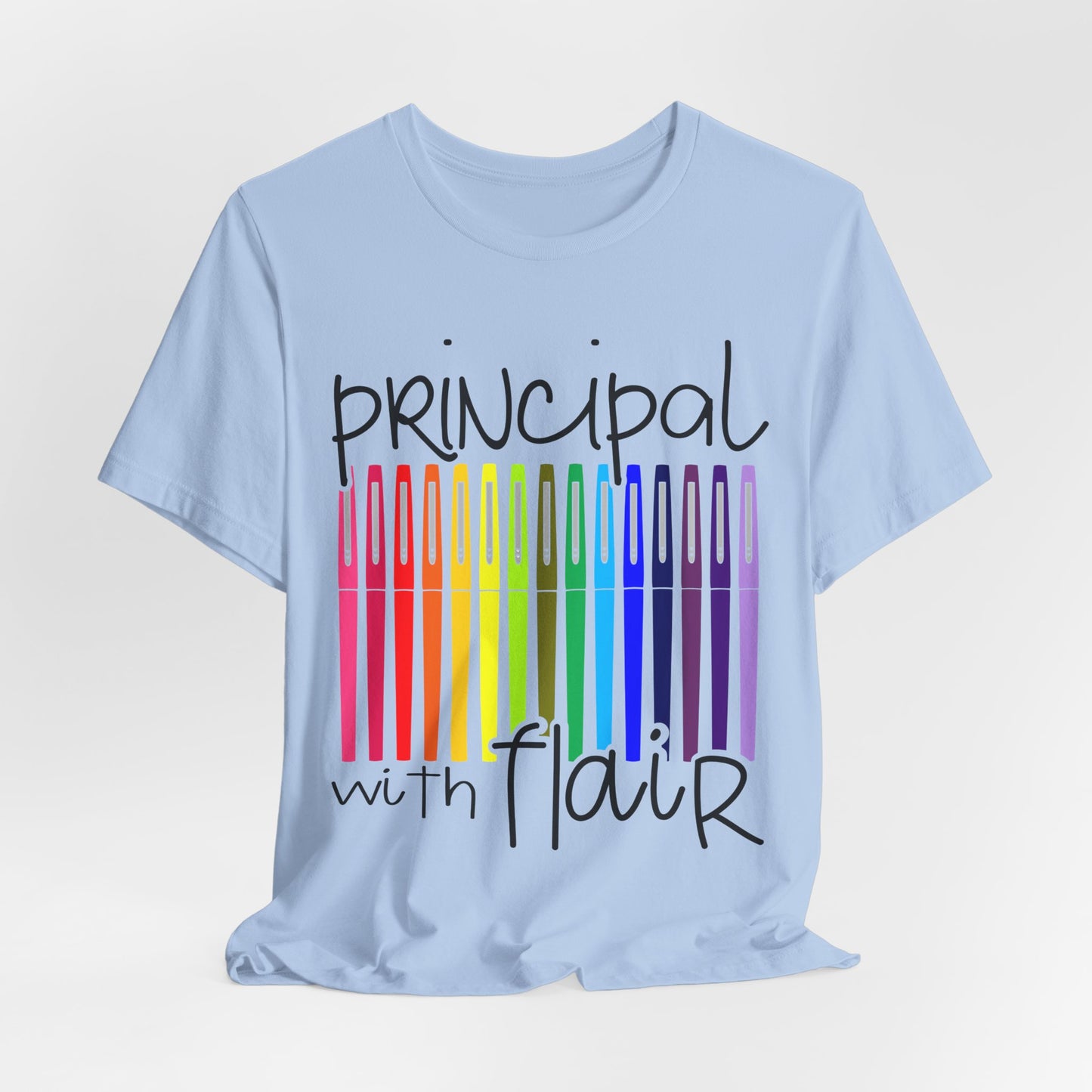 Copy of Rainbow Flair Pen School Staff Tee - Principal With Flair