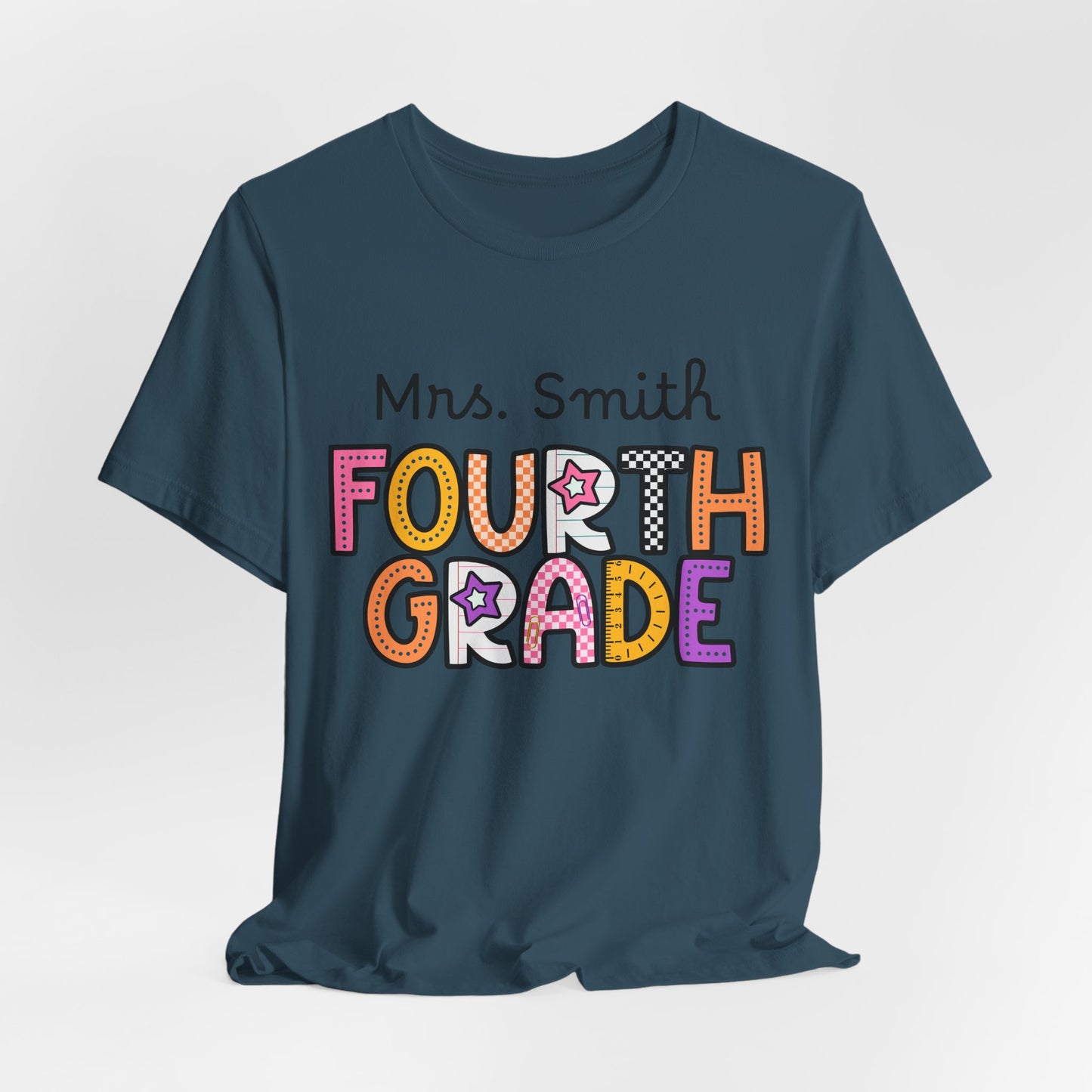 Personalized Fourth Grade Teacher T-Shirt