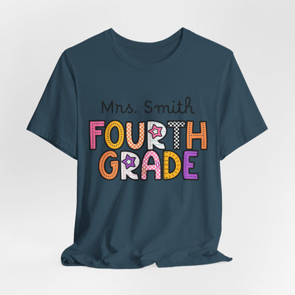 Personalized Fourth Grade Teacher T-Shirt