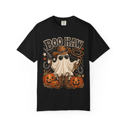 Boo Haw Cowboy Halloween Ghost T-Shirt