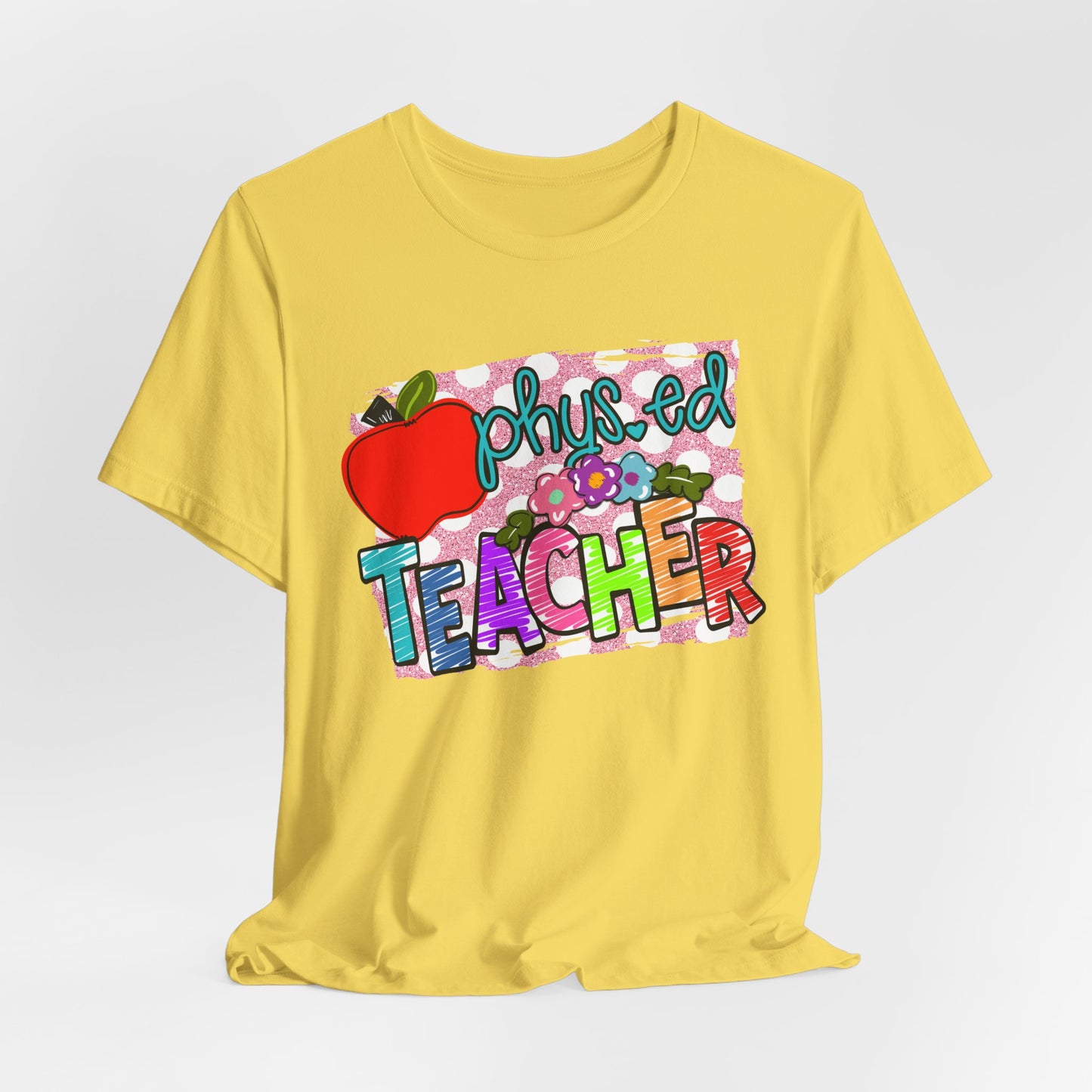 Colorful Faux Glitter Tee - PE Teacher