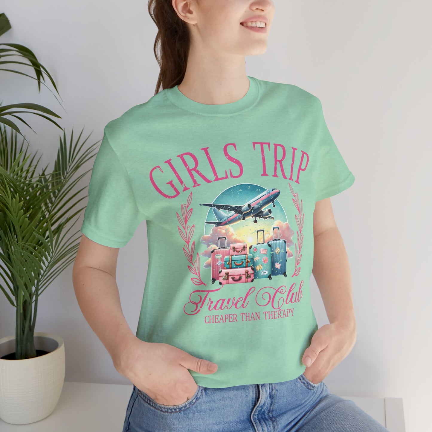 Girls Trip Travel Club Tee — Cute Suitcase & Plane Vacation Shirt