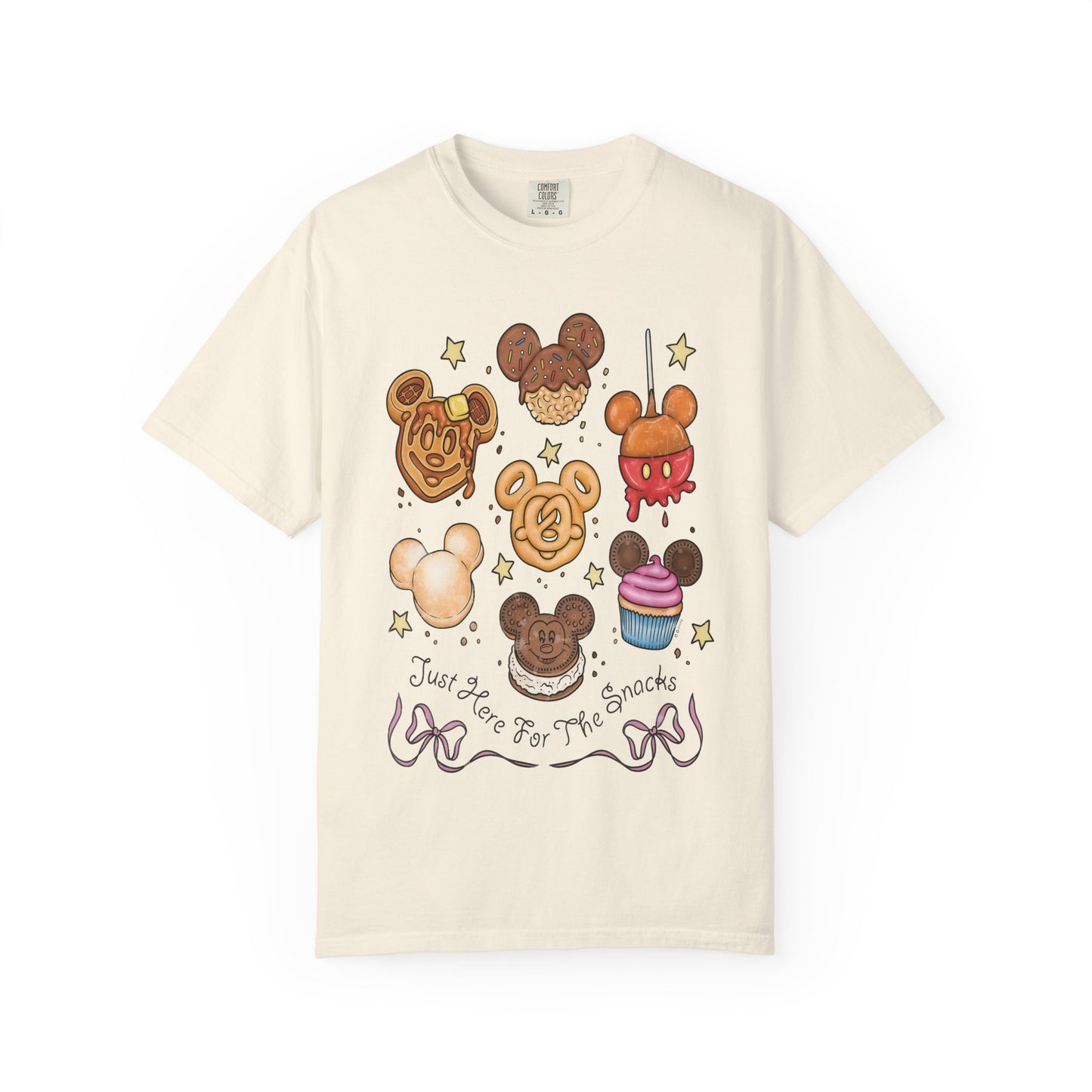 Cute Snack Character T-Shirt — “Just Here for the Snacks” Graphic Tee