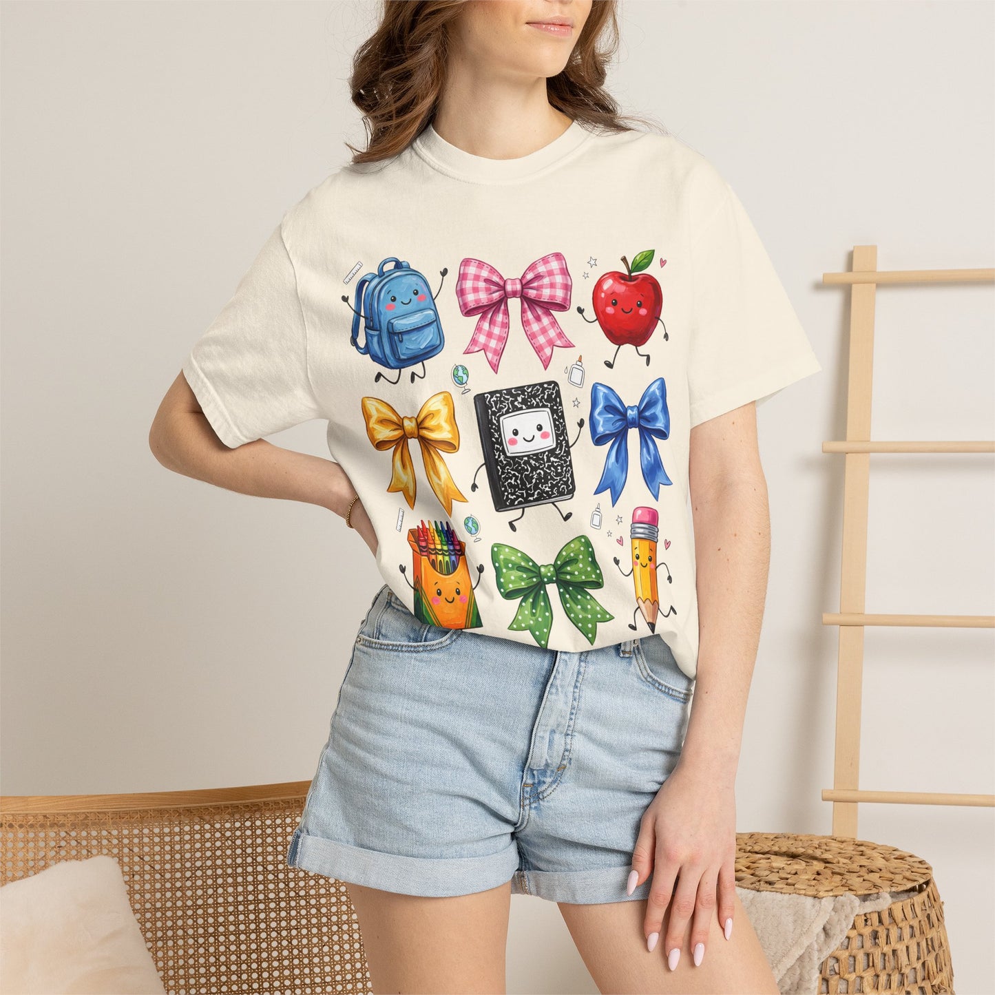 Back-to-School Cute School Supplies Doodles Graphic Tee