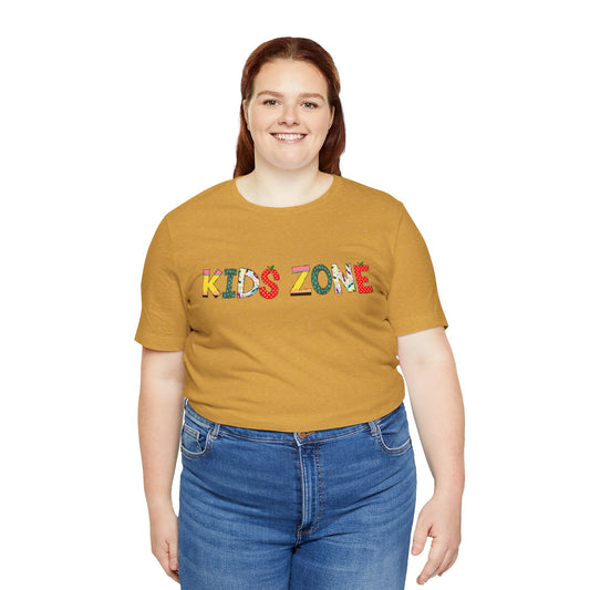 Kids Zone Daycare T-Shirt — School Print Lettering