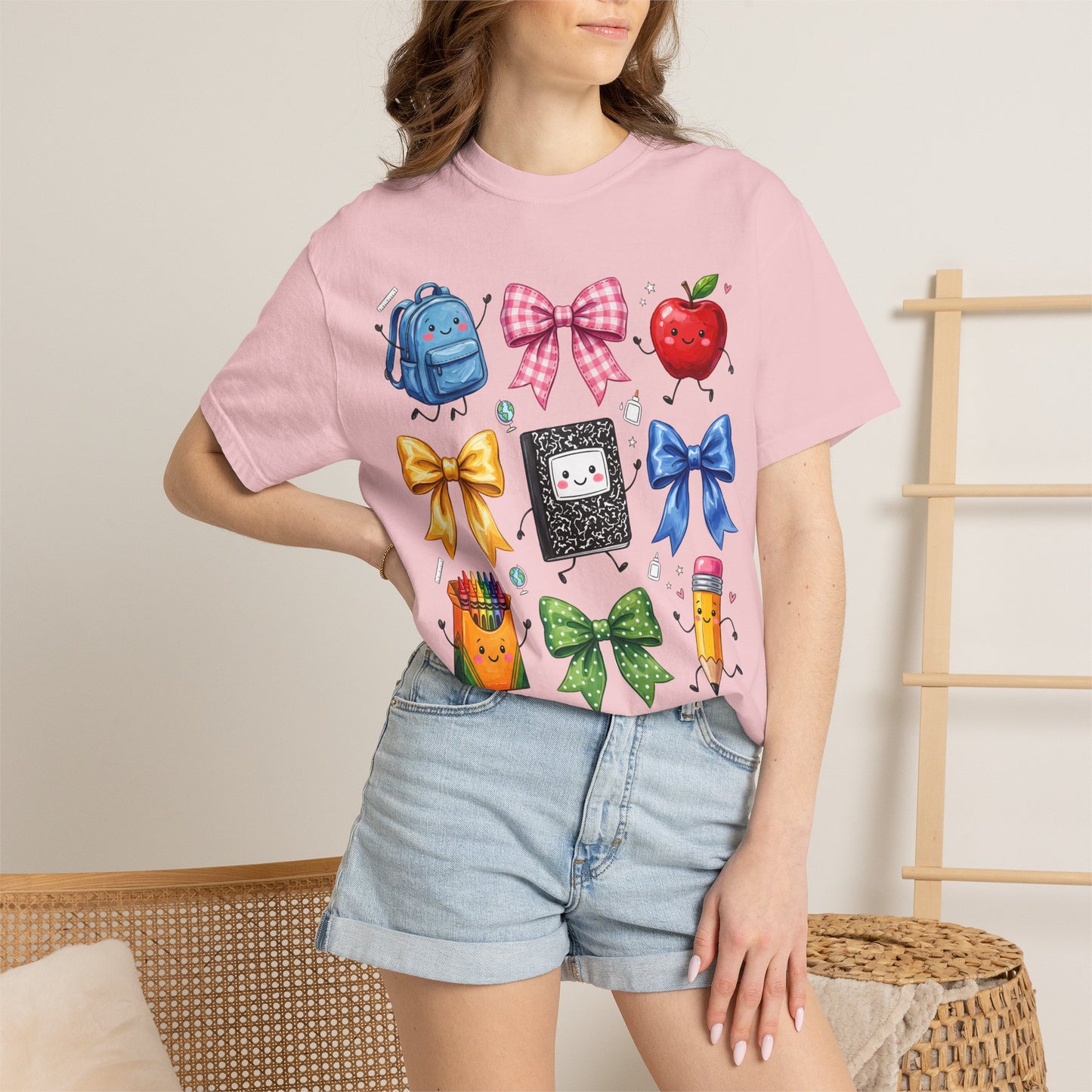 Back-to-School Cute School Supplies Doodles Graphic Tee