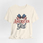 American Girl Patriotic T-shirt with Bow Design