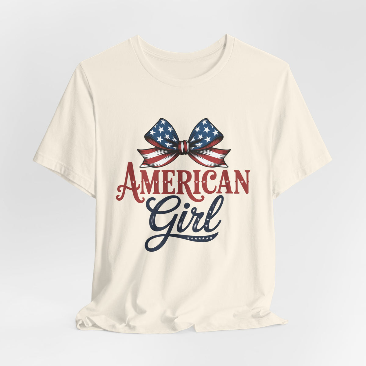 American Girl Patriotic T-shirt with Bow Design