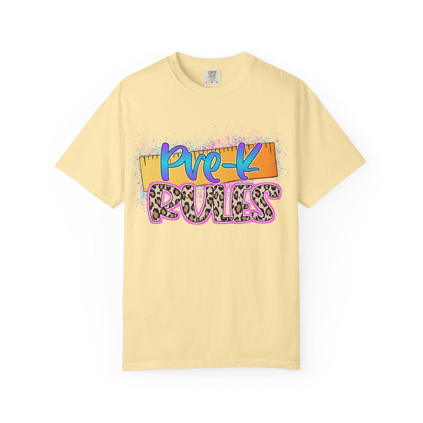 Pre-K Rules T-Shirt, Fun Preschool Shirt, Unisex Garment-Dyed Tee, Back to School Top, Teacher Gift