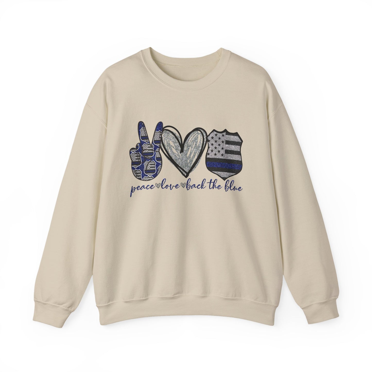 Peace Love Back the Blue Crewneck Sweatshirt