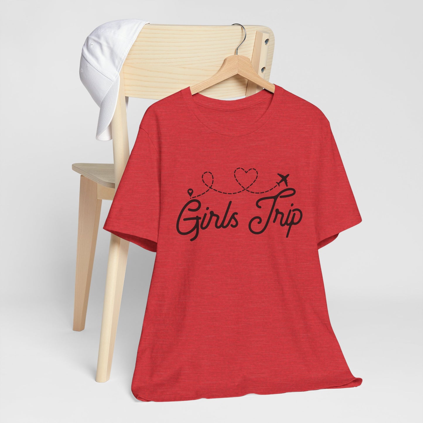 Girls Trip T-Shirt — Cute Plane Heart Graphic Tee for Bachelorette & Vacation