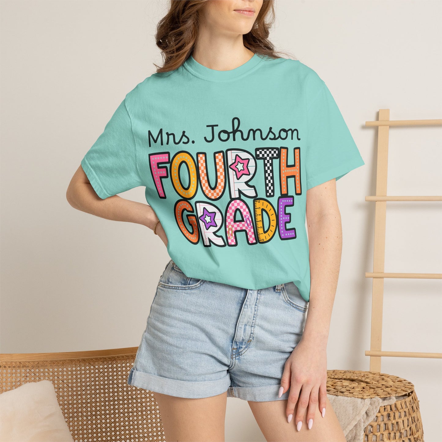 Personalized Fourth Grade Teacher T-Shirt