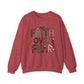 Faith Over Fear Faux Yarn Sweatshirt Holiday Crewneck